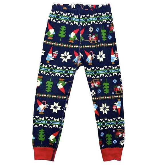 Hanna Andersson Kids Holiday Long John Pajama Set Size US 4 Blue Gnome Sweet - Picture 3 of 9
